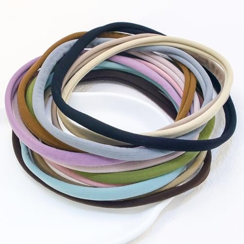 XIMA 13-Piece Nylon Seamless Large Headbands for Women - Elastic Stretch Sport Yoga Hair Style Head Wraps (Mix Colors) Avelisse