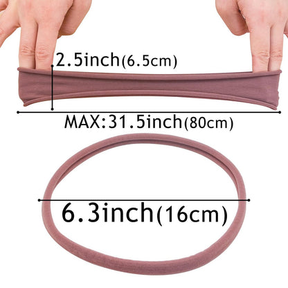 XIMA 13-Piece Nylon Seamless Large Headbands for Women - Elastic Stretch Sport Yoga Hair Style Head Wraps (Mix Colors) Avelisse
