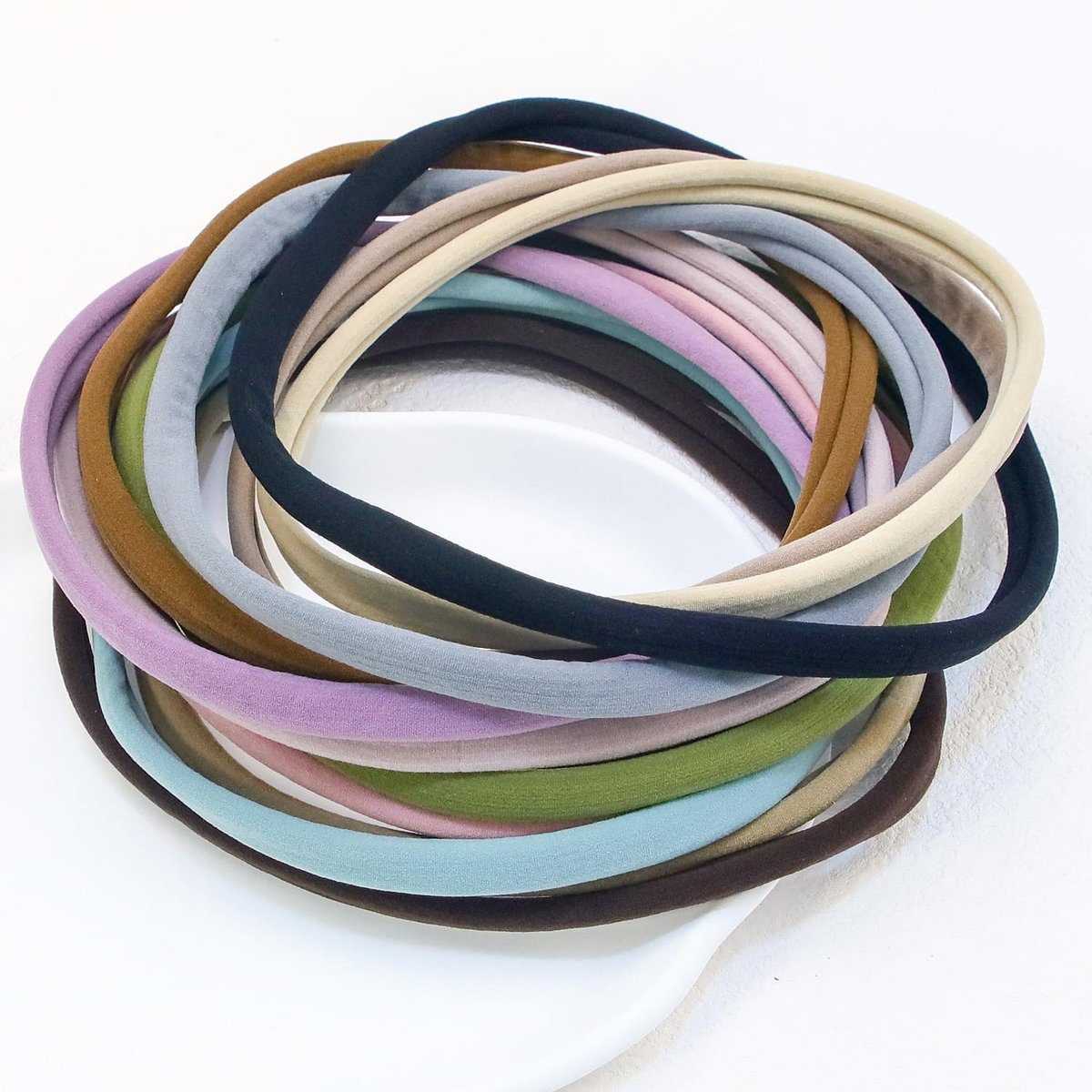 XIMA 13-Piece Nylon Seamless Large Headbands for Women - Elastic Stretch Sport Yoga Hair Style Head Wraps (Mix Colors) Avelisse
