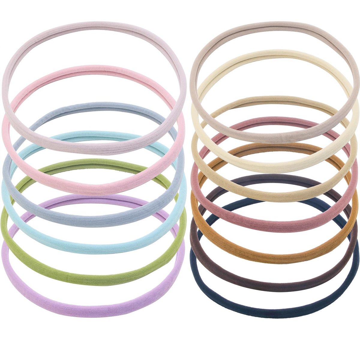 XIMA 13-Piece Nylon Seamless Large Headbands for Women - Elastic Stretch Sport Yoga Hair Style Head Wraps (Mix Colors) Avelisse