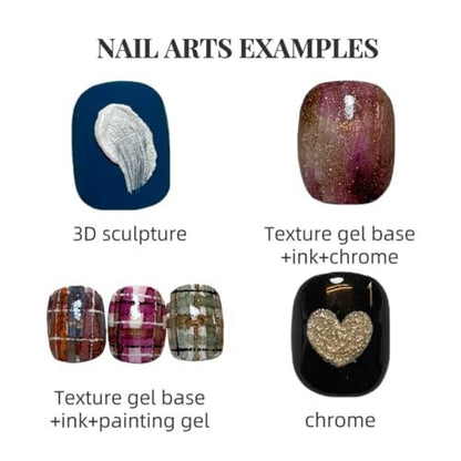 White Texture Gel Semi-Solid 6g Non-Wipe Mirror Powder 3D Sand Texture Gypsum Sculpture Gel for Nail Art