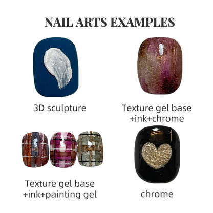 White Texture Gel Semi-Solid 6g Non-Wipe Mirror Powder 3D Sand Texture Gypsum Sculpture Gel for Nail Art