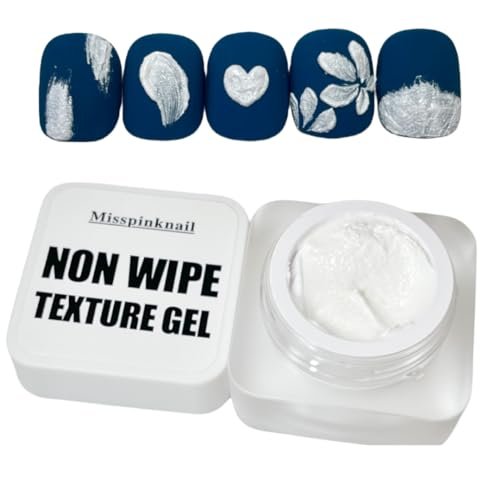 White Texture Gel Semi-Solid 6g Non-Wipe Mirror Powder 3D Sand Texture Gypsum Sculpture Gel for Nail Art - görsel 1