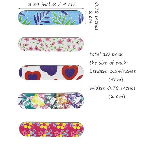 EastyGold 10-Pack Disposable Nail Files & Buffers – Double-Sided Mini Emery Boards for Natural Nails, Acrylics, and More (Multi Colors) - görsel 4
