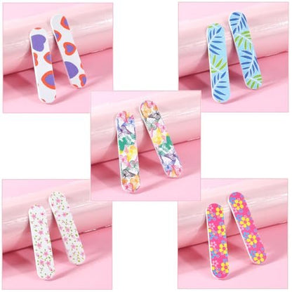 EastyGold 10-Pack Disposable Nail Files & Buffers – Double-Sided Mini Emery Boards for Natural Nails, Acrylics, and More (Multi Colors)
