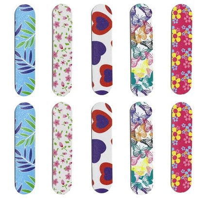 EastyGold 10-Pack Disposable Nail Files & Buffers – Double-Sided Mini Emery Boards for Natural Nails, Acrylics, and More (Multi Colors)