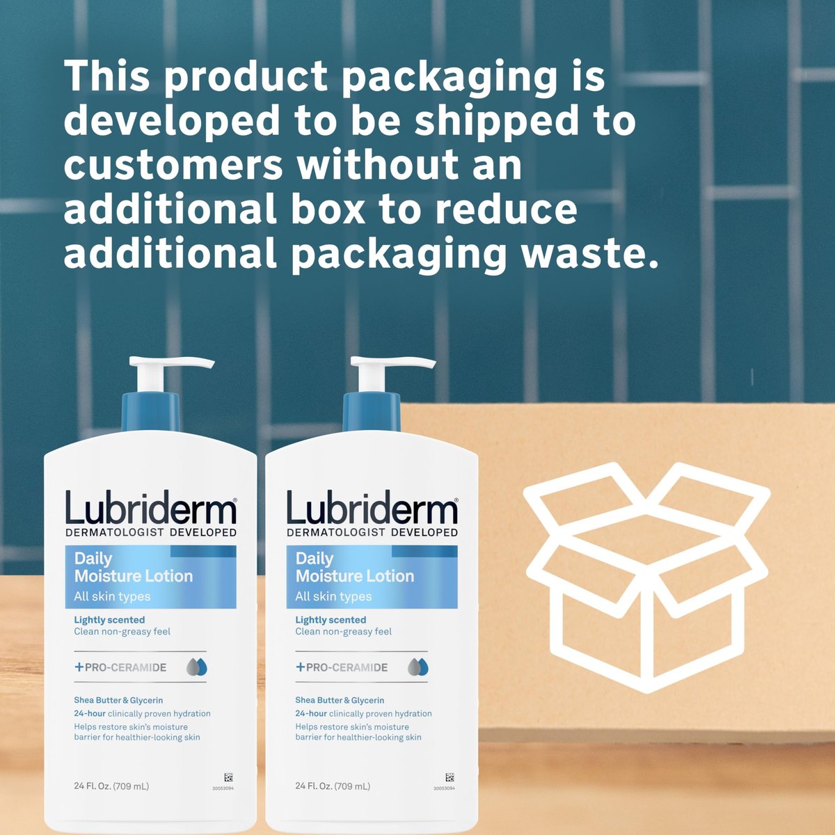 Lubriderm Daily Moisture Lotion + Pro-Ceramide with Shea Butter & Glycerin - Hydrating Face, Hand & Body Lotion, Light Scent, Non-Greasy, Twin Pack, 24 fl. oz (2 Pack) Avelisse