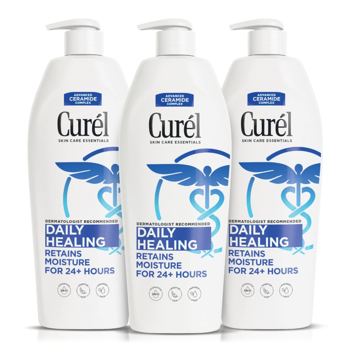 Curel Daily Healing Body Lotion for Dry Skin, Hydrating Body Lotion with Advanced Ceramides Complex, Dermatologist Recommended, 13 Oz, Pack of 3 Avelisse