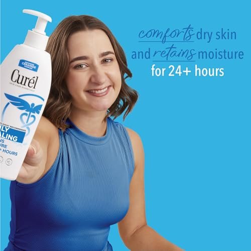 Curel Daily Healing Body Lotion for Dry Skin, Hydrating Body Lotion with Advanced Ceramides Complex, Dermatologist Recommended, 13 Oz, Pack of 3 Avelisse