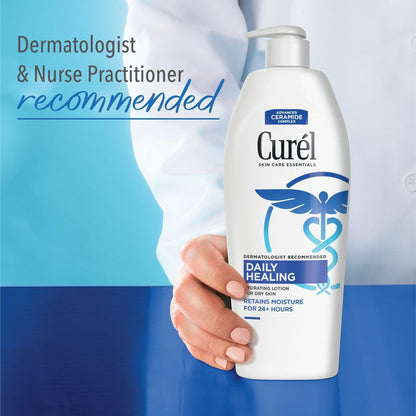 Curel Daily Healing Body Lotion for Dry Skin, Hydrating Body Lotion with Advanced Ceramides Complex, Dermatologist Recommended, 13 Oz, Pack of 3 Avelisse