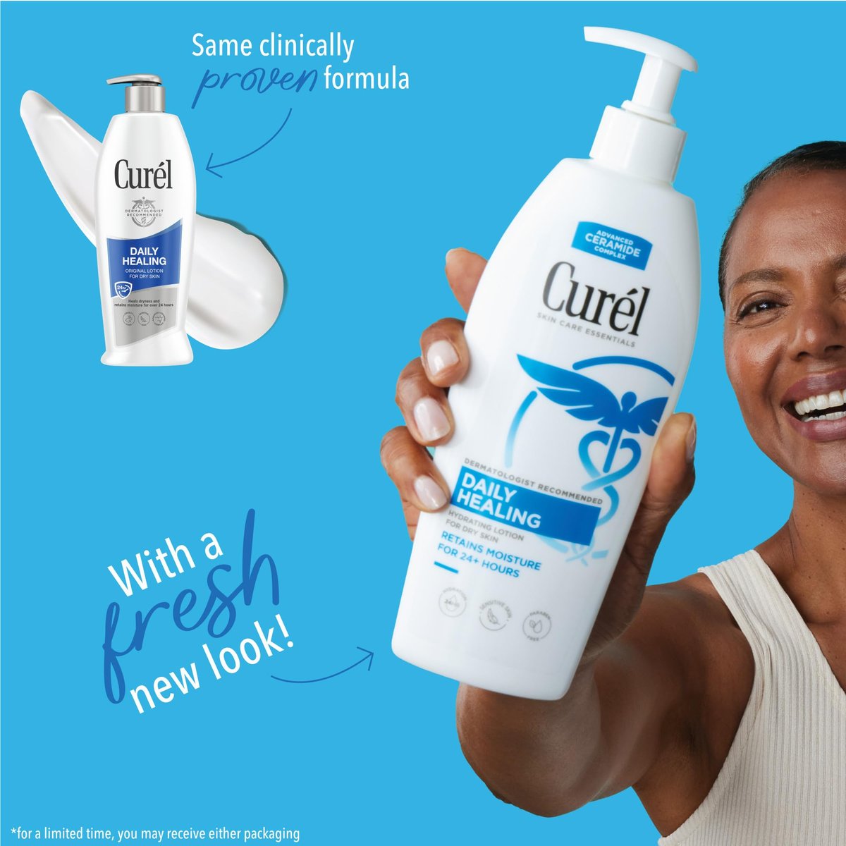Curel Daily Healing Body Lotion for Dry Skin, Hydrating Body Lotion with Advanced Ceramides Complex, Dermatologist Recommended, 13 Oz, Pack of 3 Avelisse