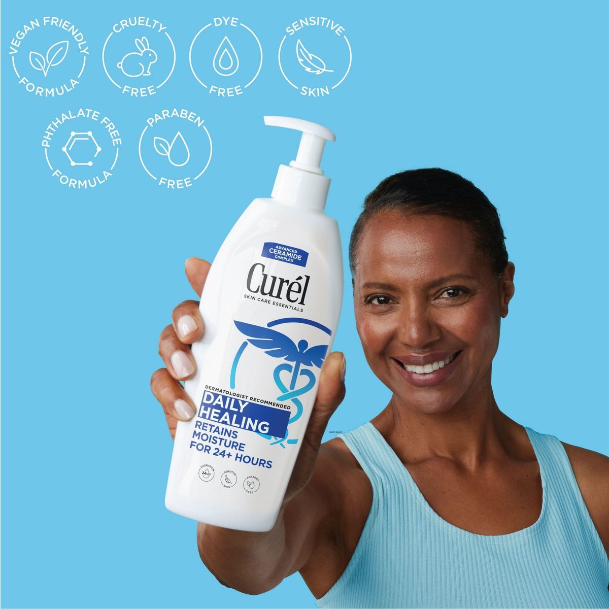 Curel Daily Healing Body Lotion for Dry Skin, Hydrating Body Lotion with Advanced Ceramides Complex, Dermatologist Recommended, 13 Oz, Pack of 3 Avelisse