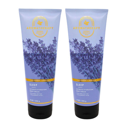 Bath & Body Works Ultra Shea Body Cream Lavender Vanilla 8 oz (Pack of 2) - Intense Moisture Avelisse