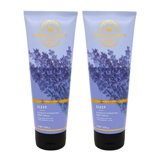 Bath & Body Works Ultra Shea Body Cream Lavender Vanilla 8 oz (Pack of 2) - Intense Moisture Avelisse