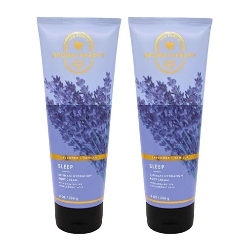 Bath & Body Works Ultra Shea Body Cream Lavender Vanilla 8 oz (Pack of 2) - Intense Moisture Avelisse