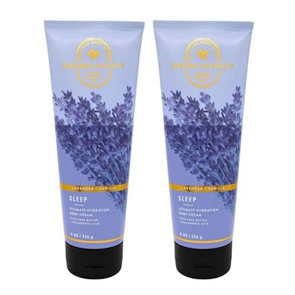 Bath & Body Works Ultra Shea Body Cream Lavender Vanilla 8 oz (Pack of 2) - Intense Moisture Avelisse