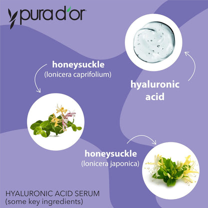 PURA D'OR Hyaluronic Acid Serum 3.3 oz – Deep Hydration Anti-Aging Facial Serum for Smooth, Plump Skin Avelisse