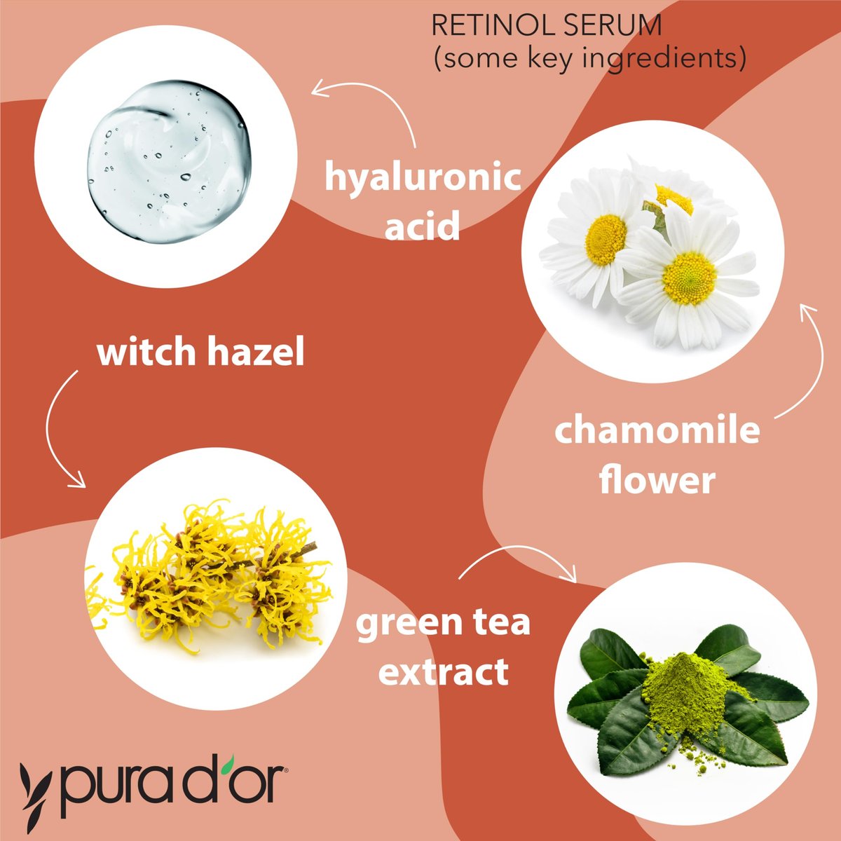 PURA D'OR Retinol Serum Nighttime Facial Skincare – 3.3 oz Overnight Treatment with Aloe Vera & Botanical Extracts for Smoother Texture, Tone, Radiance Avelisse