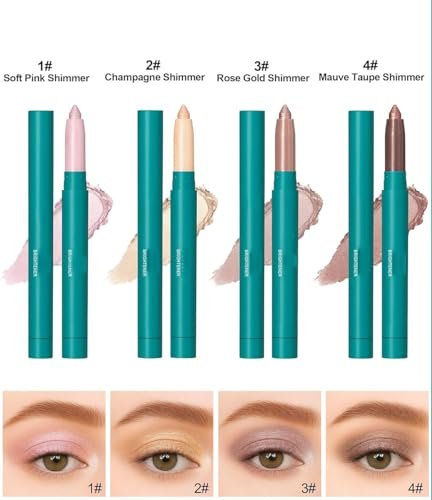 ProCover Eyeshadow Stick Set - 4-Piece Shimmer Creamy Long-Lasting Eye Makeup, Glitter Highlighter & Eye Liner - görsel 5