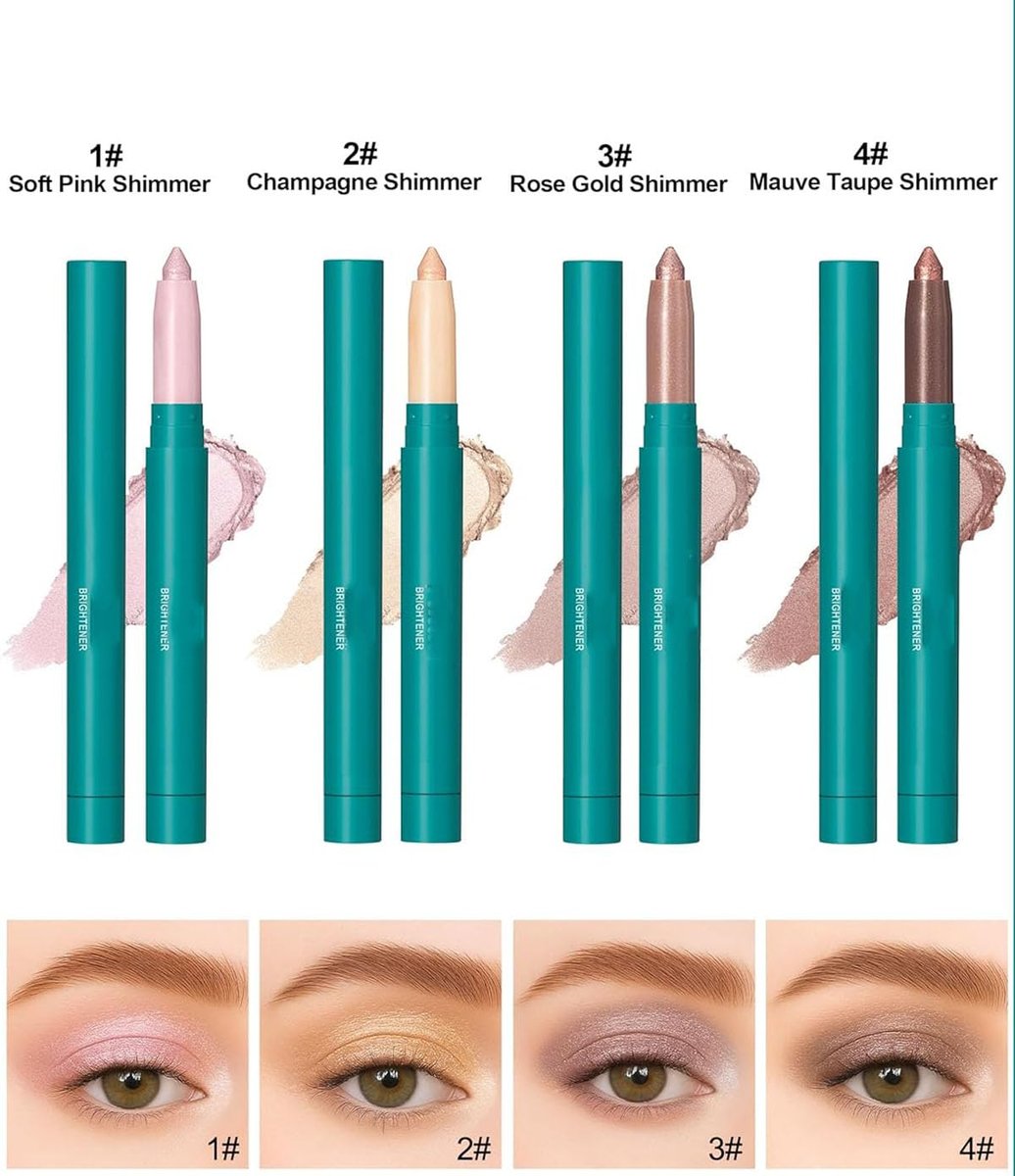 ProCover Eyeshadow Stick Set - 4-Piece Shimmer Creamy Long-Lasting Eye Makeup, Glitter Highlighter & Eye Liner - görsel 4