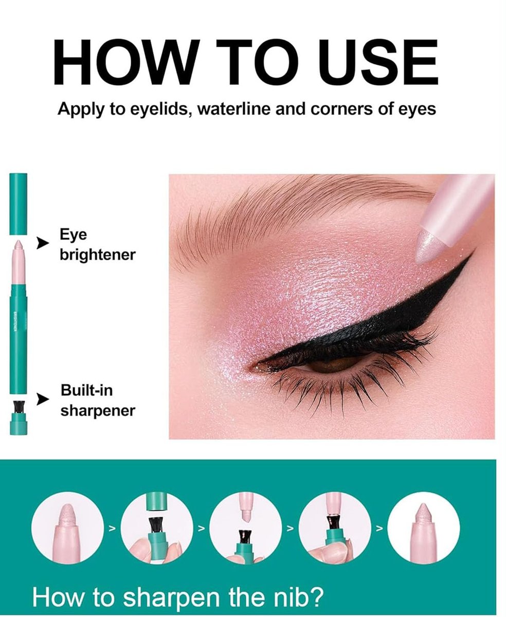 ProCover Eyeshadow Stick Set - 4-Piece Shimmer Creamy Long-Lasting Eye Makeup, Glitter Highlighter & Eye Liner - görsel 10