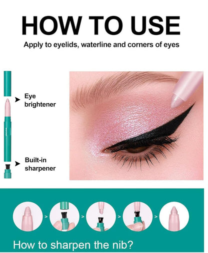 ProCover Eyeshadow Stick Set - 4-Piece Shimmer Creamy Long-Lasting Eye Makeup, Glitter Highlighter & Eye Liner