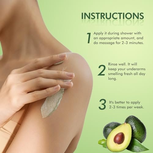 Berlaney Armpit Detox and Scrub with Shea Butter and Coconut - Exfoliating Body Scrub for Odor Removal, Deep Cleansing, and Smooth Skin (8.8 oz) Avelisse