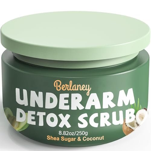 Berlaney Armpit Detox and Scrub with Shea Butter and Coconut - Exfoliating Body Scrub for Odor Removal, Deep Cleansing, and Smooth Skin (8.8 oz) Avelisse