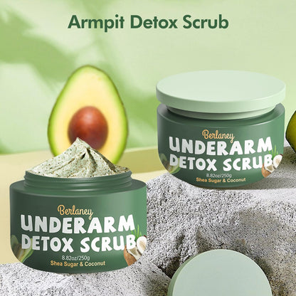 Berlaney Armpit Detox and Scrub with Shea Butter and Coconut - Exfoliating Body Scrub for Odor Removal, Deep Cleansing, and Smooth Skin (8.8 oz) Avelisse