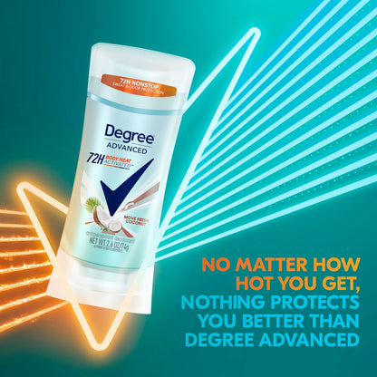 Degree Advanced Antiperspirant Deodorant Move Fresh Coconut, 4 Count, 72-Hour Sweat & Odor Protection for Women with MotionSense Technology, 2.6 oz each Avelisse