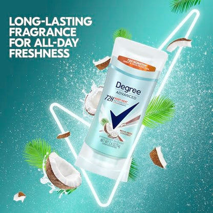 Degree Advanced Antiperspirant Deodorant Move Fresh Coconut, 4 Count, 72-Hour Sweat & Odor Protection for Women with MotionSense Technology, 2.6 oz each Avelisse