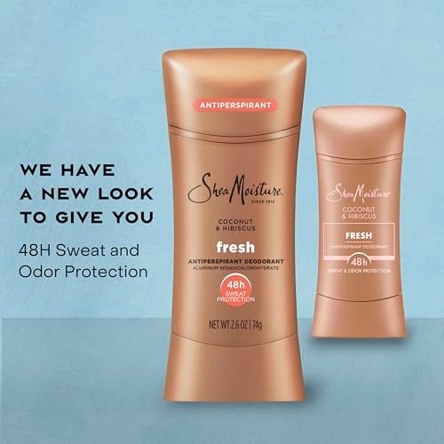 SheaMoisture Antiperspirant Deodorant Stick Fresh Coconut & Hibiscus 2 Count - 48HR Sweat & Odor Protection, No Parabens, No Mineral Oil, 2.6 oz Each - görsel 5