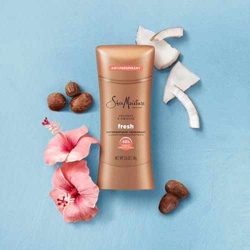 SheaMoisture Antiperspirant Deodorant Stick Fresh Coconut & Hibiscus 2 Count - 48HR Sweat & Odor Protection, No Parabens, No Mineral Oil, 2.6 oz Each - görsel 11