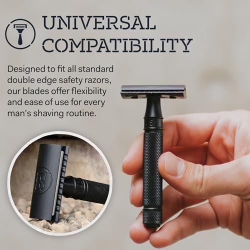 Made in USA Double Edge Razor Blades (50-Pack) – Stainless Steel, Smooth & Sharp | Fits All DE Safety Razors | Battle Brothers Avelisse