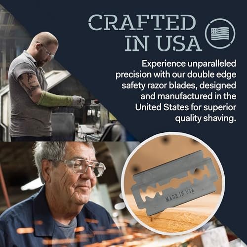 Made in USA Double Edge Razor Blades (50-Pack) – Stainless Steel, Smooth & Sharp | Fits All DE Safety Razors | Battle Brothers Avelisse