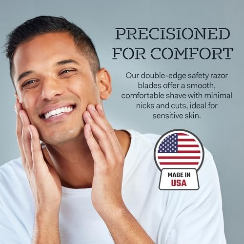 Made in USA Double Edge Razor Blades (50-Pack) – Stainless Steel, Smooth & Sharp | Fits All DE Safety Razors | Battle Brothers Avelisse