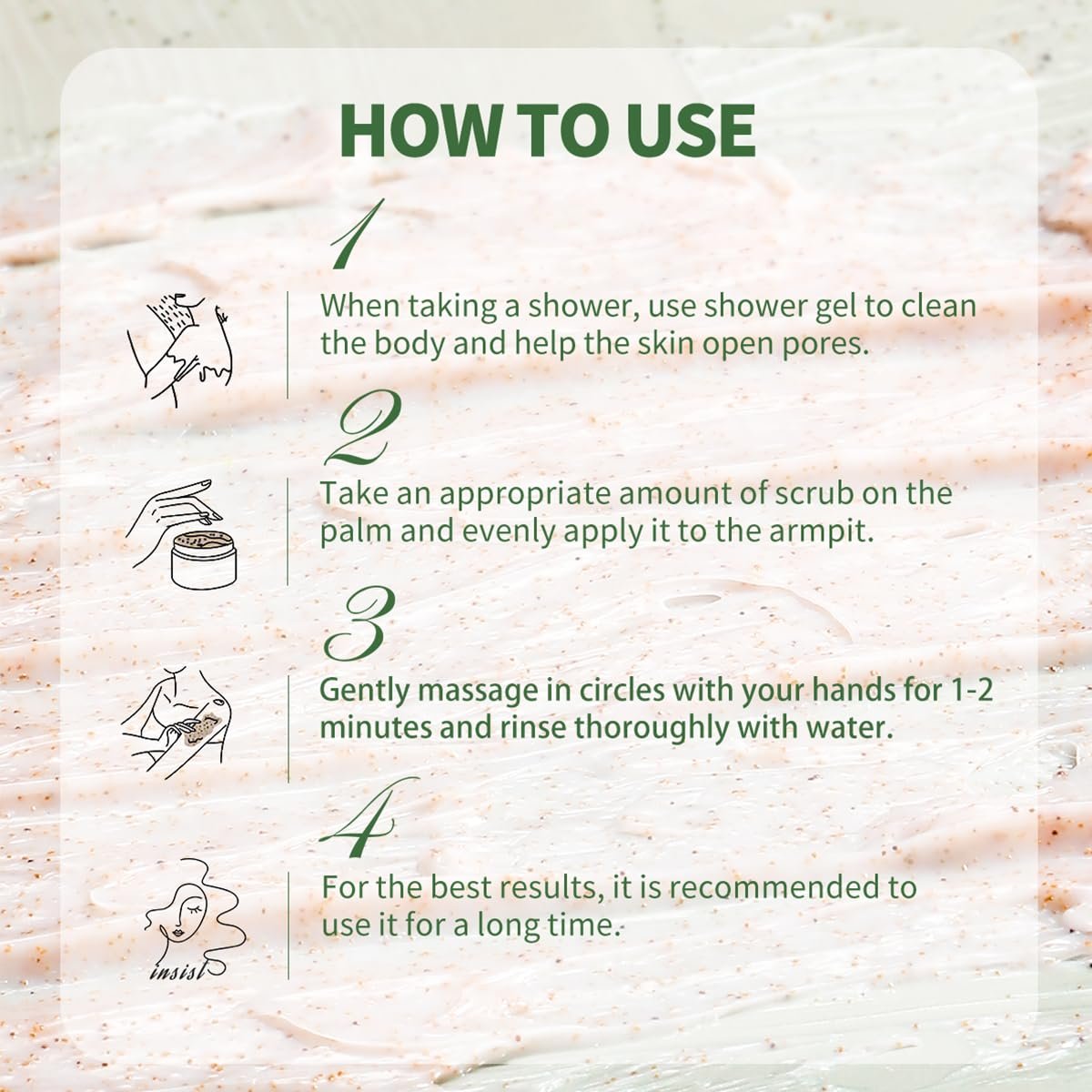 Peppermint Underarm Detox Scrub – Armpit Body Scrub for Women, Exfoliating & Deep Cleansing Scrub for Odor Relief, Moisturizes Armpits, Elbows, Knees & Whole Body (7.23 oz) - görsel 7