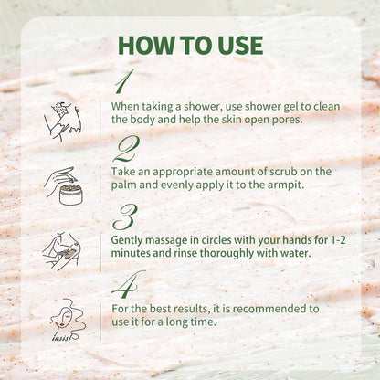 Peppermint Underarm Detox Scrub – Armpit Body Scrub for Women, Exfoliating & Deep Cleansing Scrub for Odor Relief, Moisturizes Armpits, Elbows, Knees & Whole Body (7.23 oz)