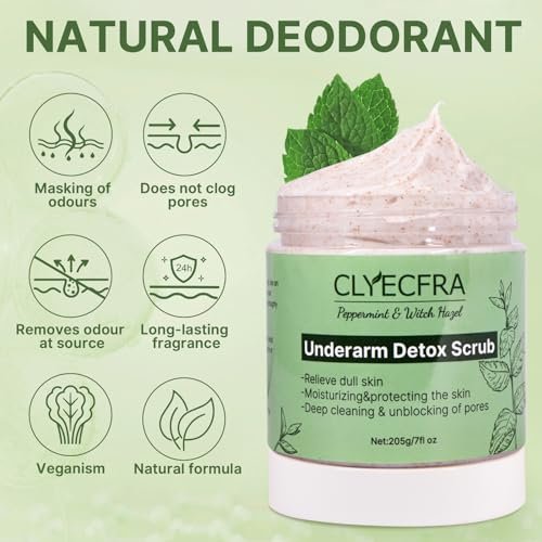 Peppermint Underarm Detox Scrub – Armpit Body Scrub for Women, Exfoliating & Deep Cleansing Scrub for Odor Relief, Moisturizes Armpits, Elbows, Knees & Whole Body (7.23 oz) - görsel 14
