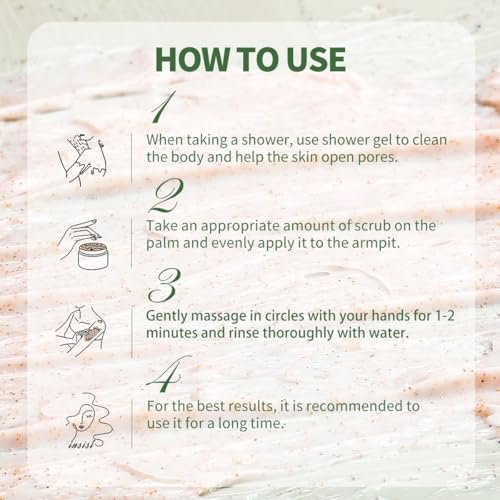 Peppermint Underarm Detox Scrub – Armpit Body Scrub for Women, Exfoliating & Deep Cleansing Scrub for Odor Relief, Moisturizes Armpits, Elbows, Knees & Whole Body (7.23 oz) - görsel 8