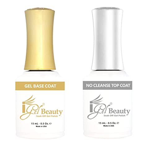 Clear Base Coat & Top Coat No Wipe 0.5 oz - iGel Beauty Avelisse