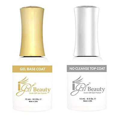 Clear Base Coat & Top Coat No Wipe 0.5 oz - iGel Beauty Avelisse