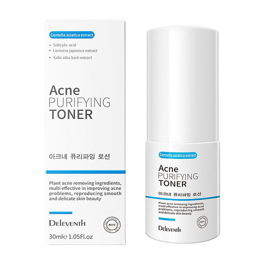 DEleventh Korean Brand Acne Purifying Toner 30ml - Salicylic Acid & Botanical Extracts, Unclogs Pores, Controls Oil, Soothes Skin