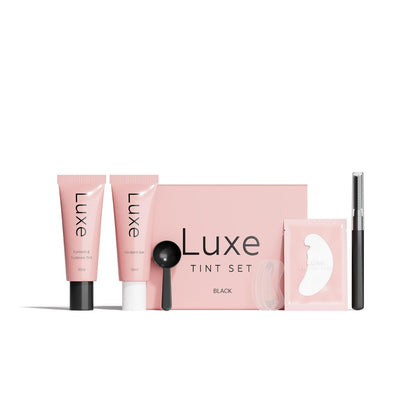 Luxe Cosmetics New Version 2025 Black Lash & Brow Color - Long Lasting Temporary Tint (Up to 4 Weeks) - Vegan & Cruelty-Free - Salon & Home Use