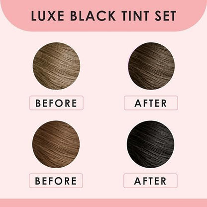 Luxe Cosmetics New Version 2025 Black Lash & Brow Color - Long Lasting Temporary Tint (Up to 4 Weeks) - Vegan & Cruelty-Free - Salon & Home Use