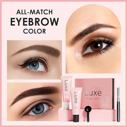 Luxe Cosmetics New Version 2025 Black Lash & Brow Color - Long Lasting Temporary Tint (Up to 4 Weeks) - Vegan & Cruelty-Free - Salon & Home Use