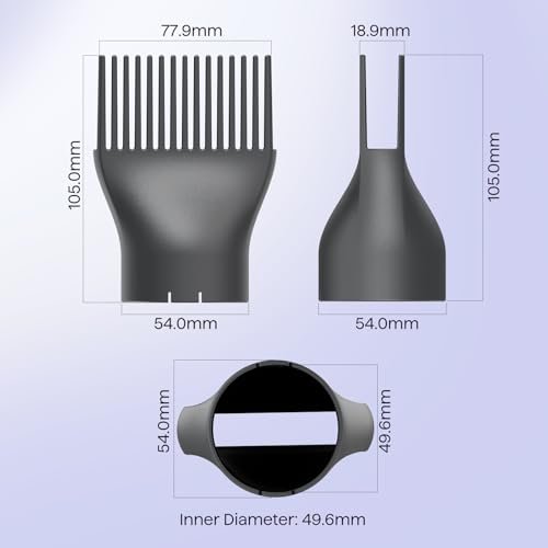 Wavytalk Grey Comb Nozzle – Compatible with Wavytalk Blown Away Ionic Hair Dryer (49.6mm Internal Diameter) - görsel 4