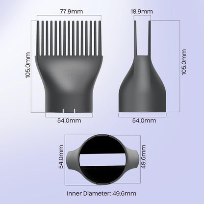 Wavytalk Grey Comb Nozzle – Compatible with Wavytalk Blown Away Ionic Hair Dryer (49.6mm Internal Diameter)
