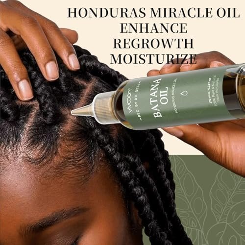 Vivccon 100% Pure & Natural Raw Batana Oil for Hair Growth - Dr. Sebi Organic from Honduras - Promotes Hair Thickness, Scalp & Skin Care - 4.23 fl oz with 2 Caps Avelisse