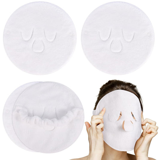 HEQU 4-Pack Reusable Face Steaming Towels - Cold Hot Compress Facial Spa Towels for Skin Care & Beauty Salons